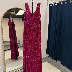 Athena Fuchsia Sequin Maxi Dress